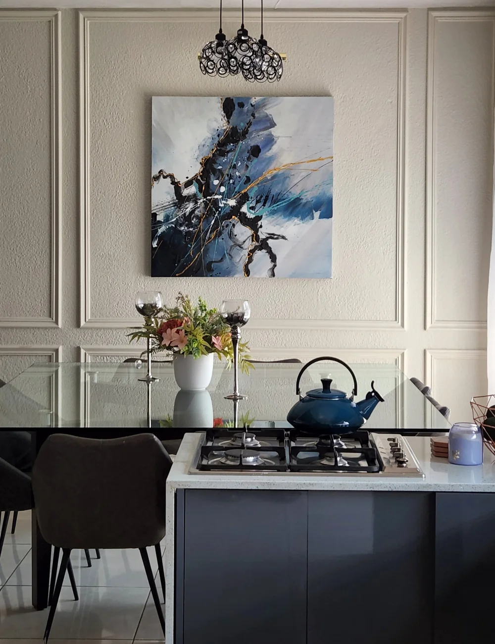 Modern living space interior design